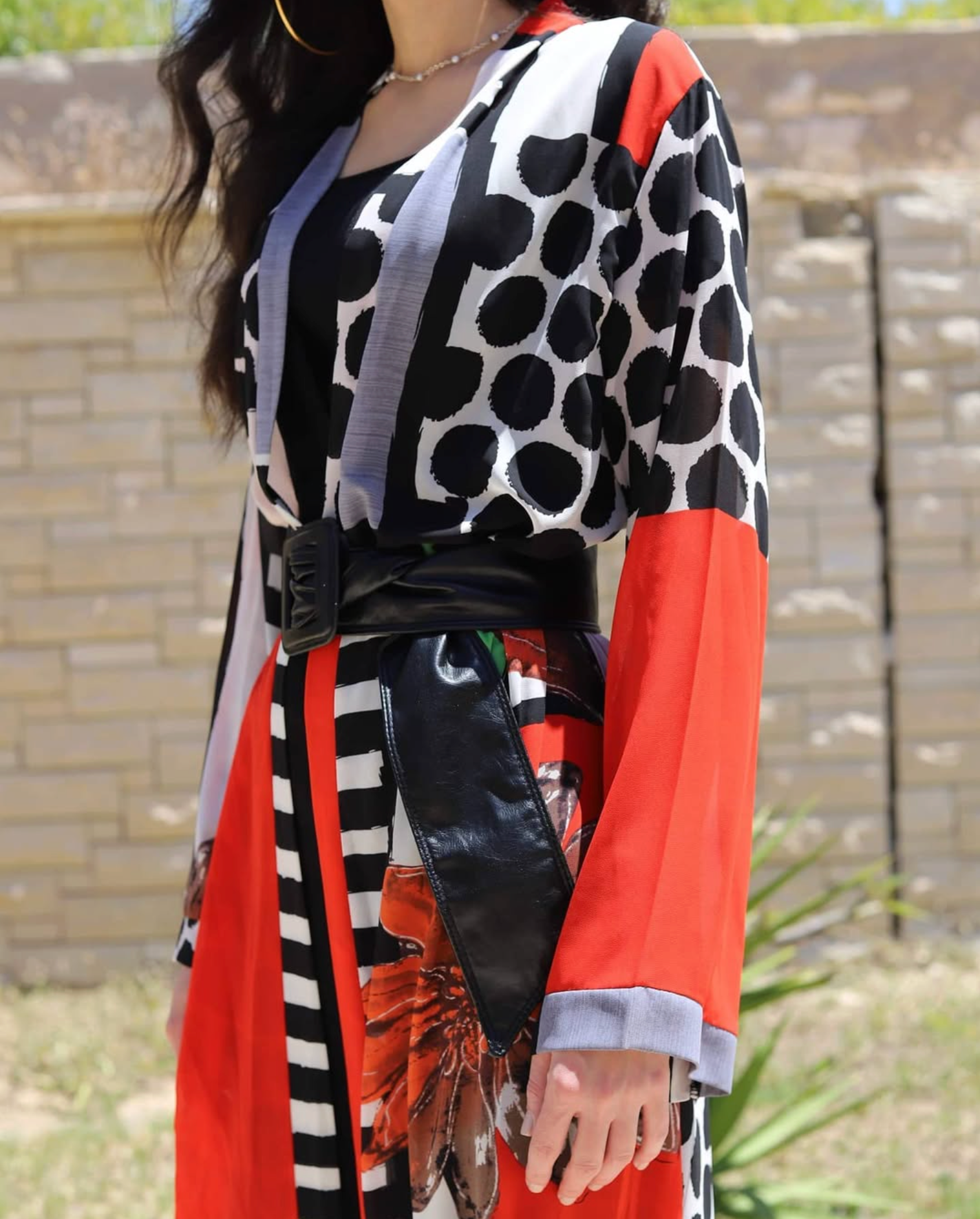 Red Patched Kimono