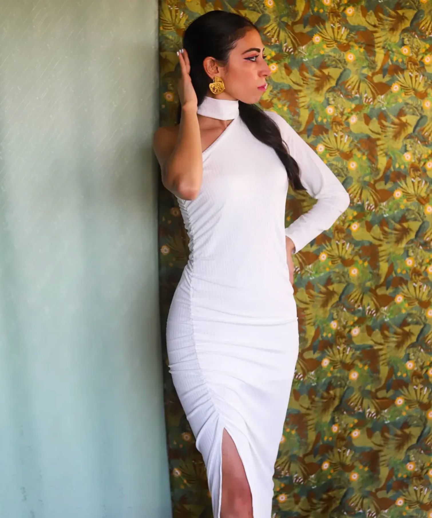 White Slit Dress