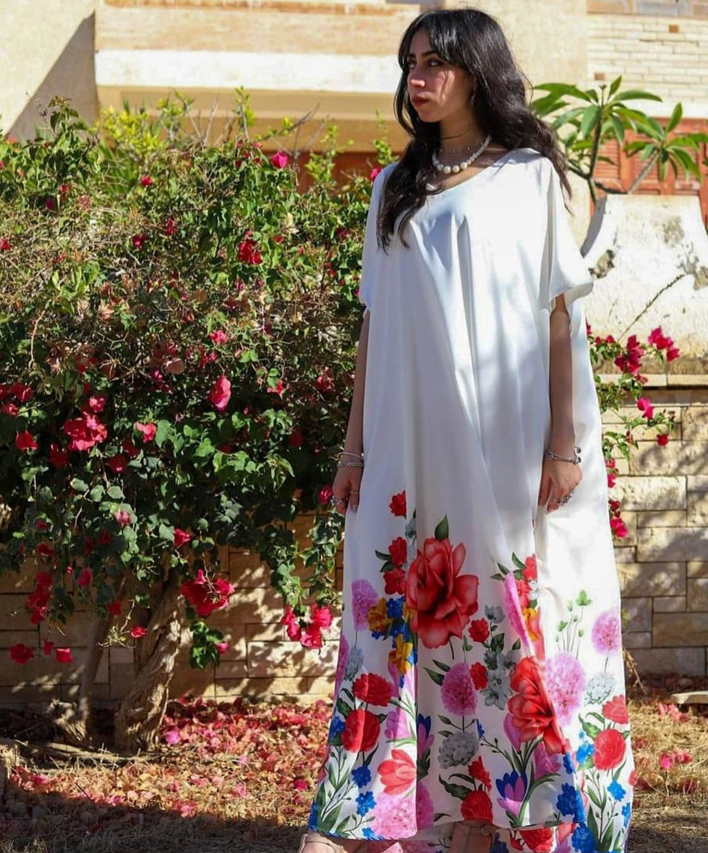 White Aurette Floral Dress