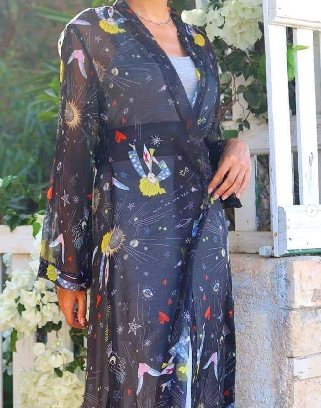 Black See-Through Kimono