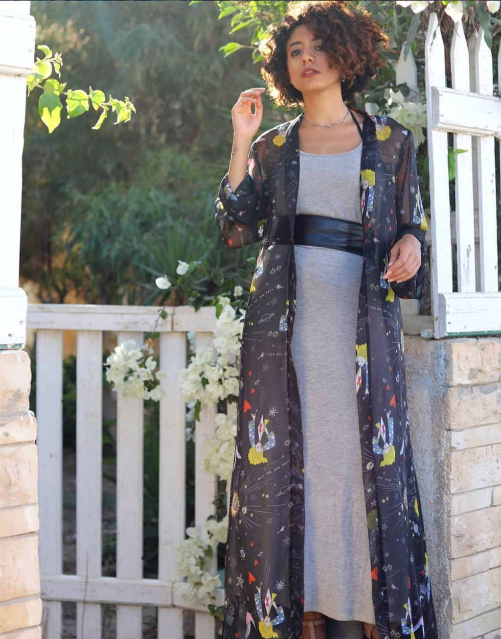 Black See-Through Kimono
